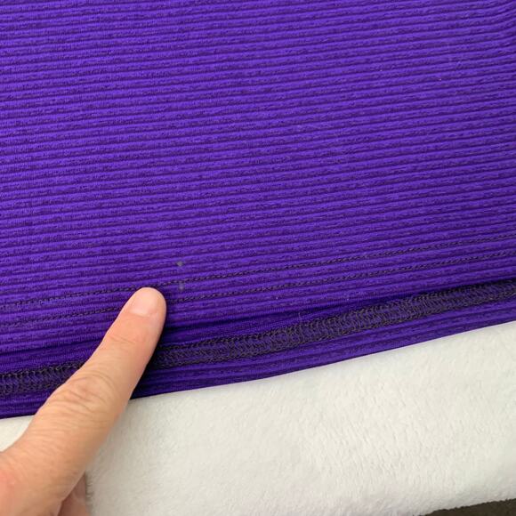 Nike Men Medium Dri-Fit  Purple Black Ribbed long Sleeve Performance Tee Shirt - Picture 7 of 8